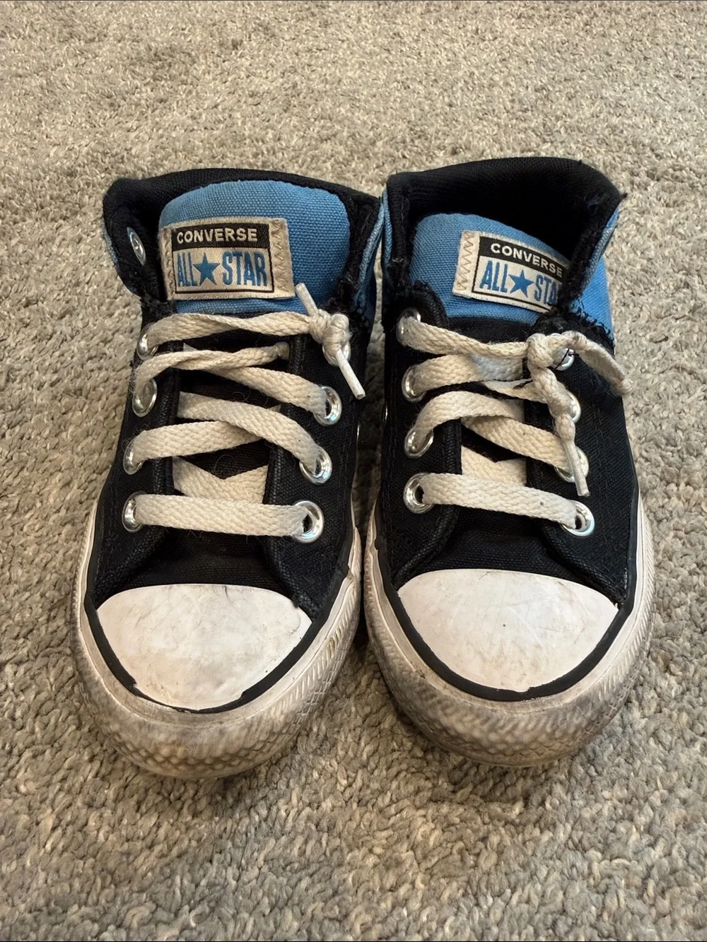 Converse | Kids Black and Blue High-Top Sneakers